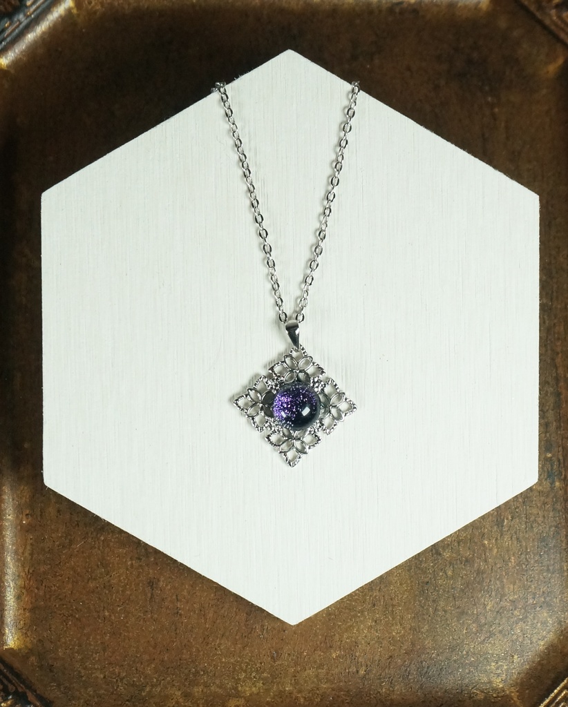 ペンダント/パープル×シルバー