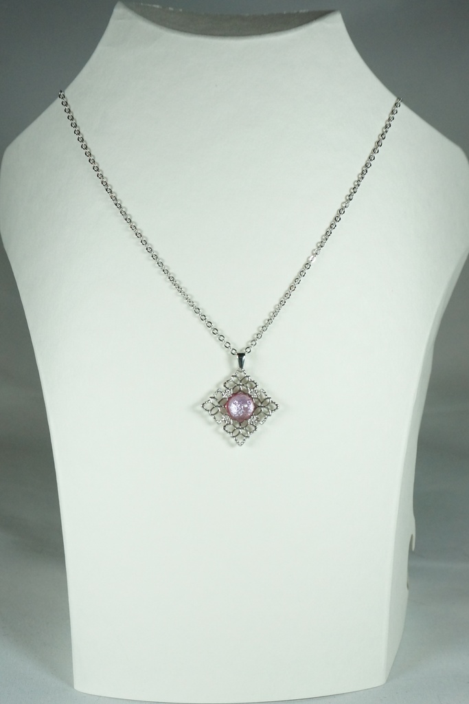 ペンダント/ピンク×シルバー