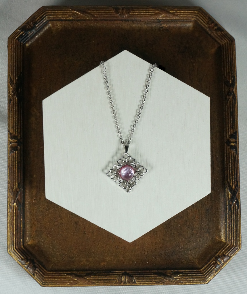 ペンダント/ピンク×シルバー