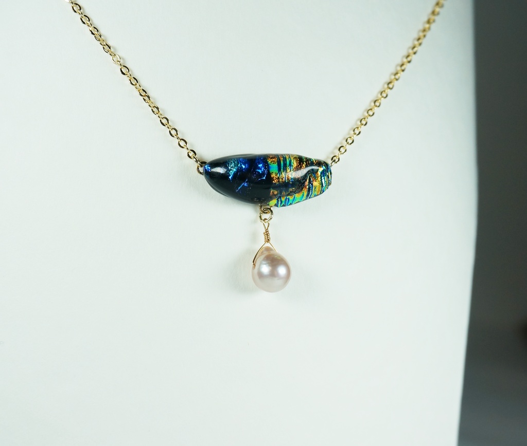 ツートン×パール ネックレス