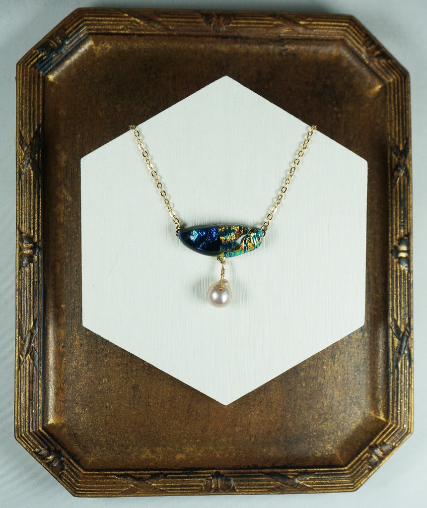 ツートン×パール ネックレス