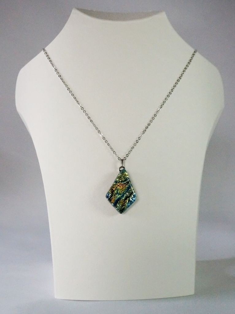 ブルー×イエロー ドロップスクエアペンダント