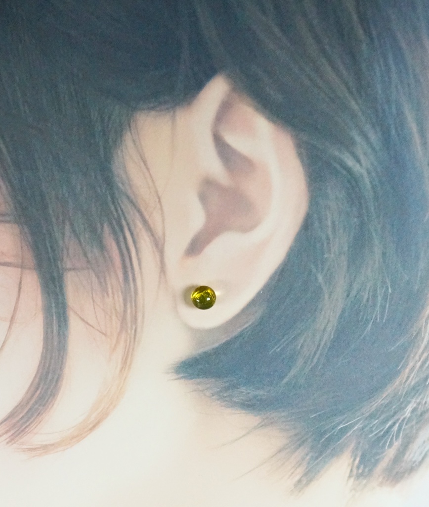 【ピアス・イヤリング・イヤーカフ】マーブルミニ/イエロー