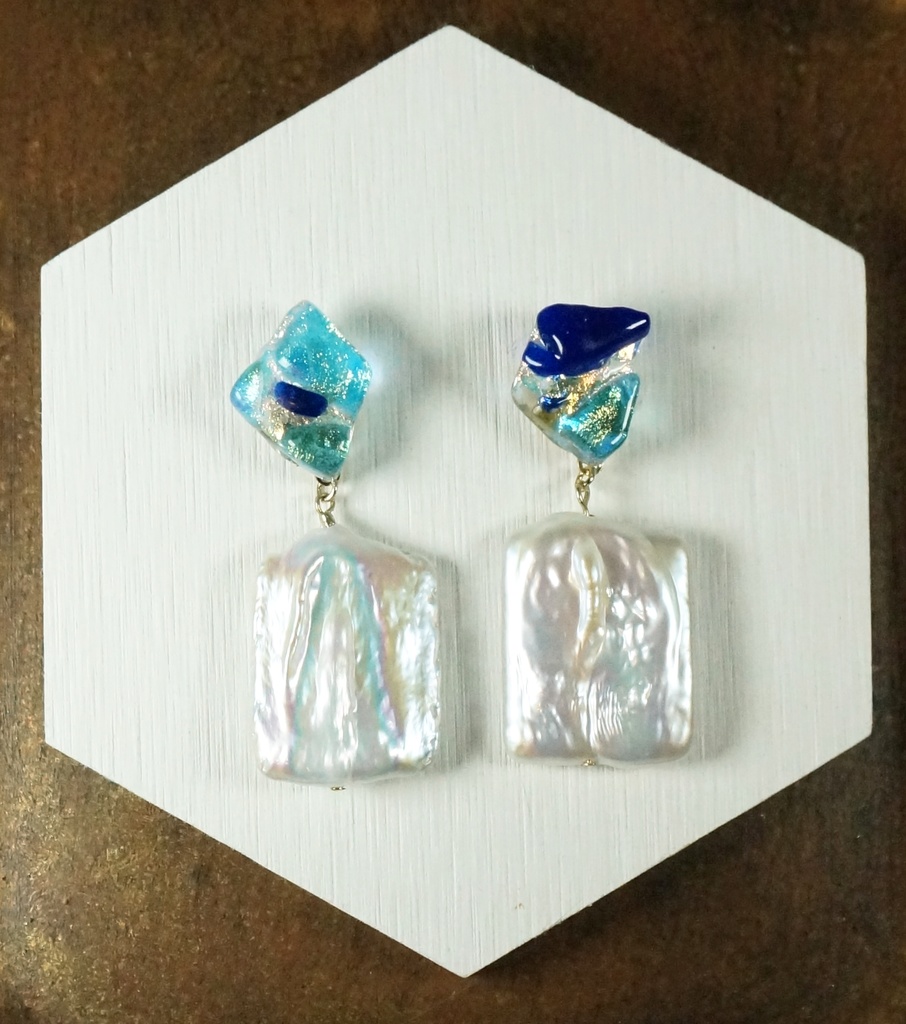 【展示のみ】ライトブルー×バロックパール