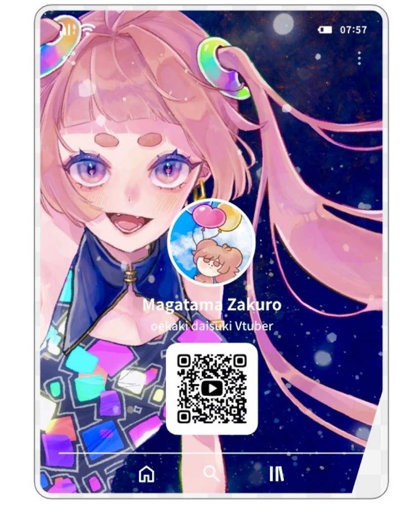 勾玉のアクリルプロフカード