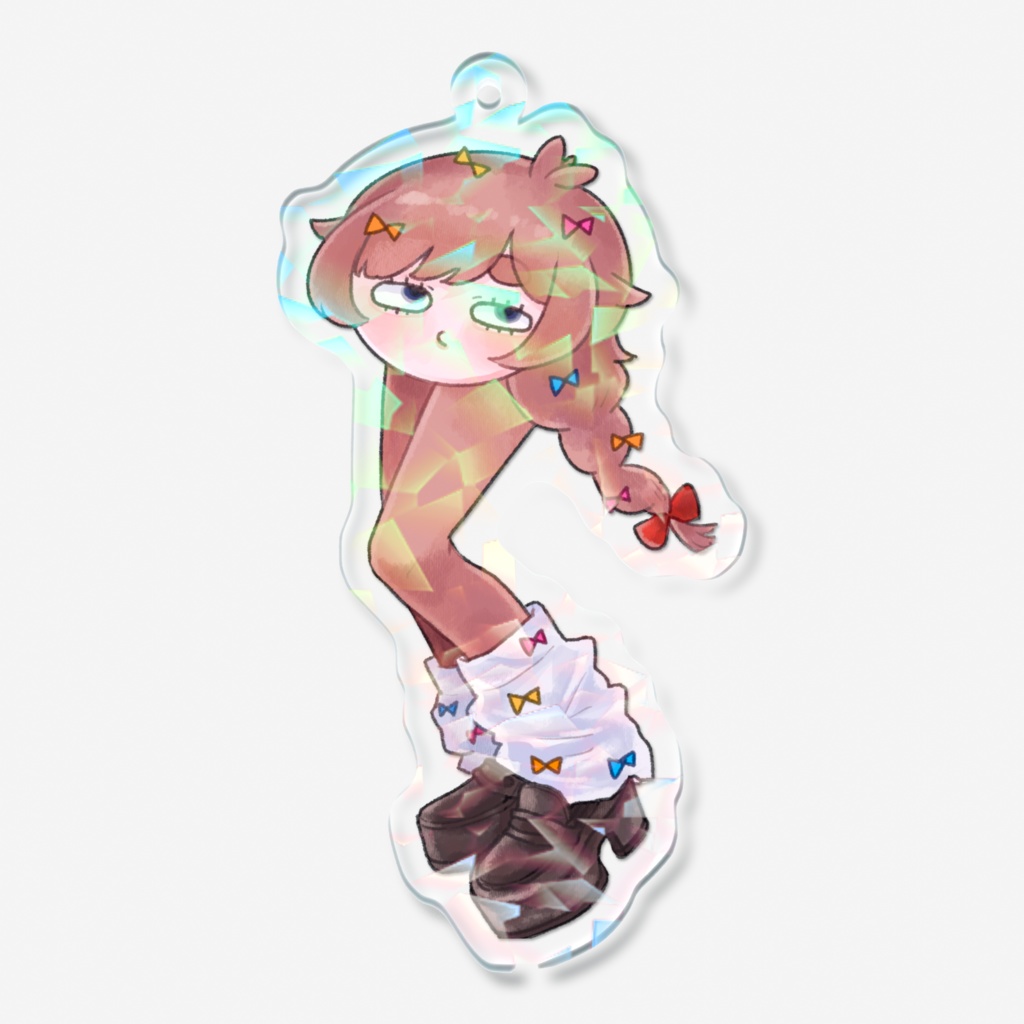 ギャル脚勾玉✨きらきらホログラムアクキー