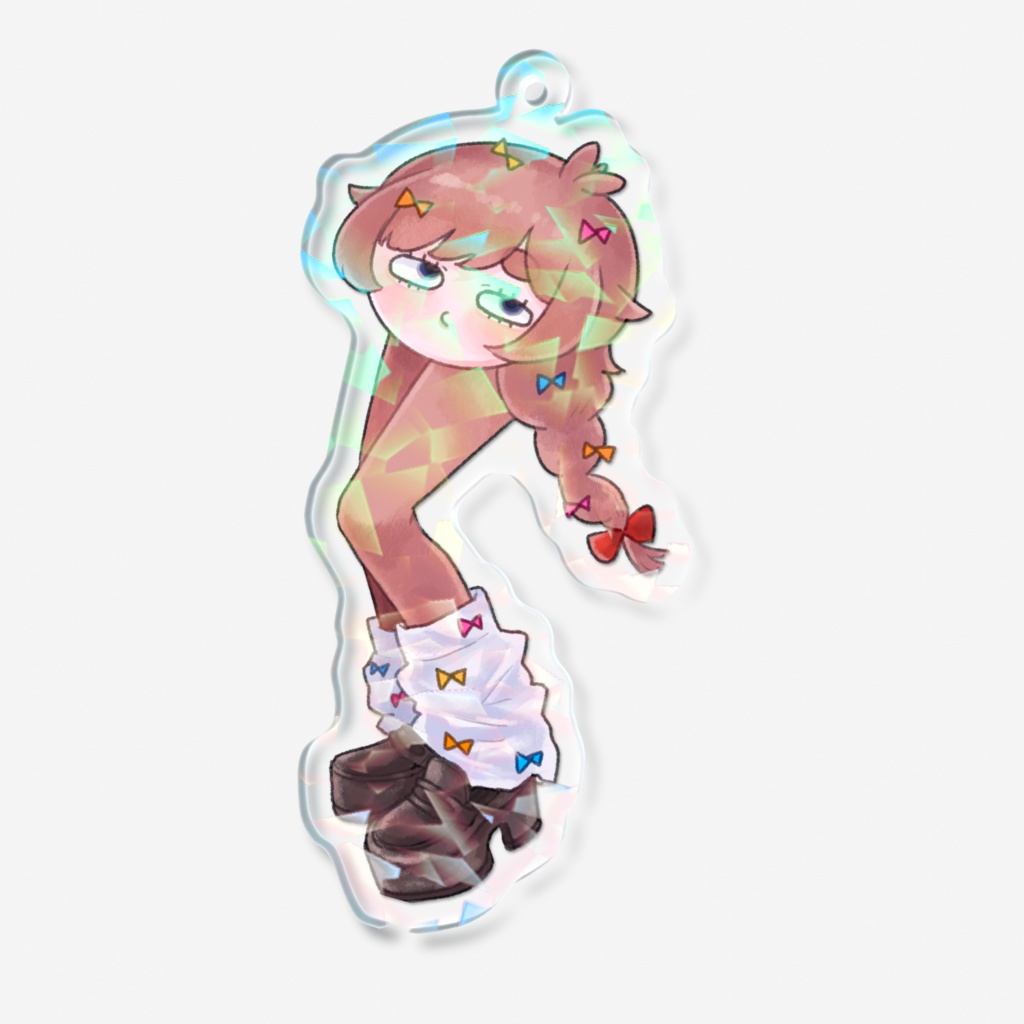 ギャル脚勾玉✨きらきらホログラムアクキー