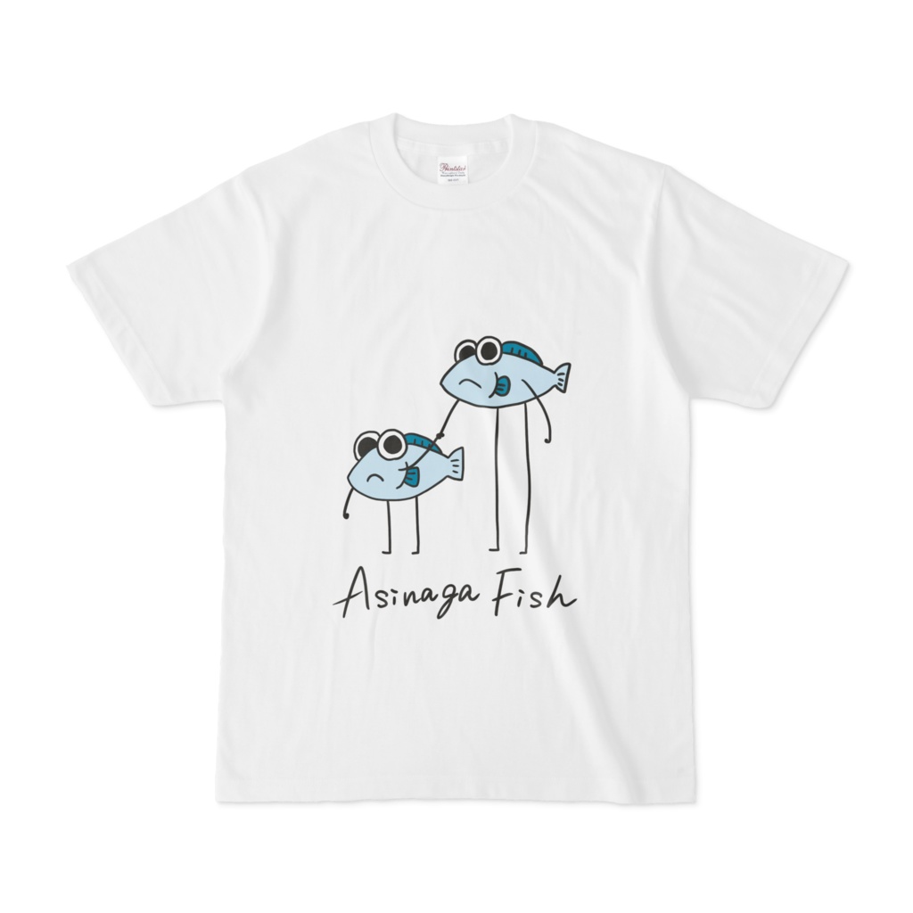 あしながフィッシュTシャツ(白)