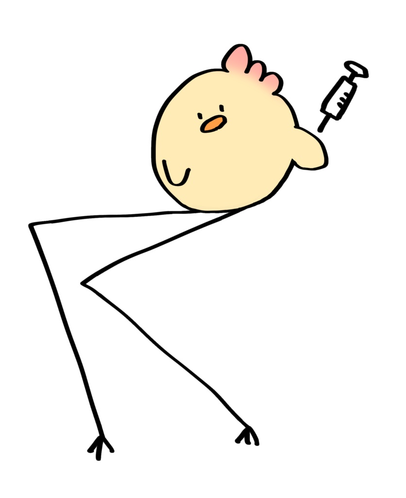 あしながひよこお注射Tシャツ