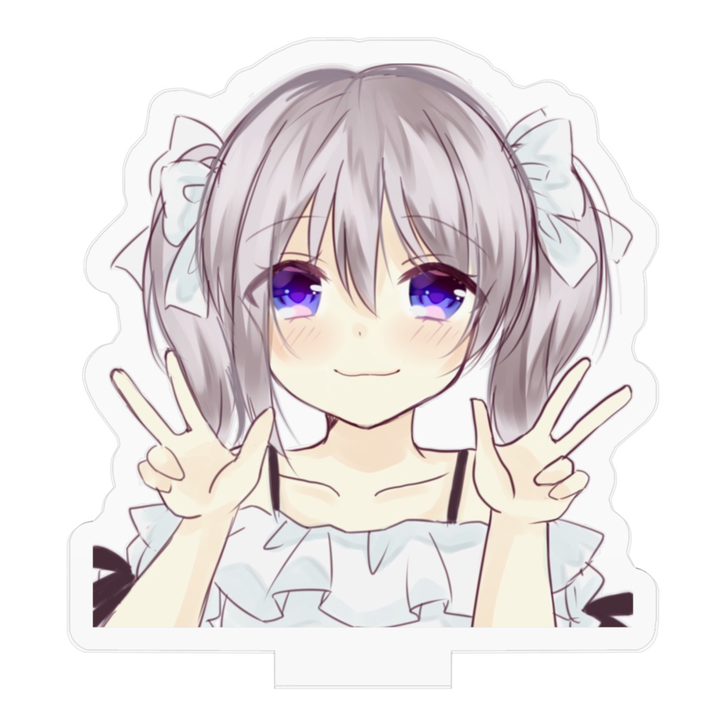 銀髪女の子アクリルフィギュア