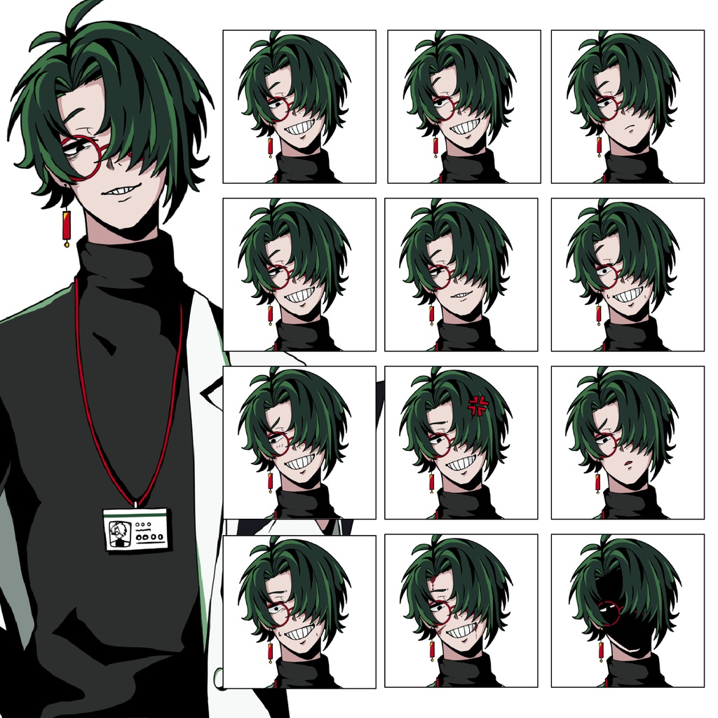 立ち絵素材6【丸メガネの医者男子】