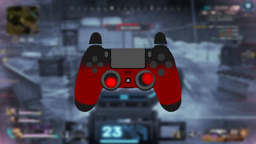 【配信】GamePAD Overlay Red&Black(赤黒色)【オーバーレイ】