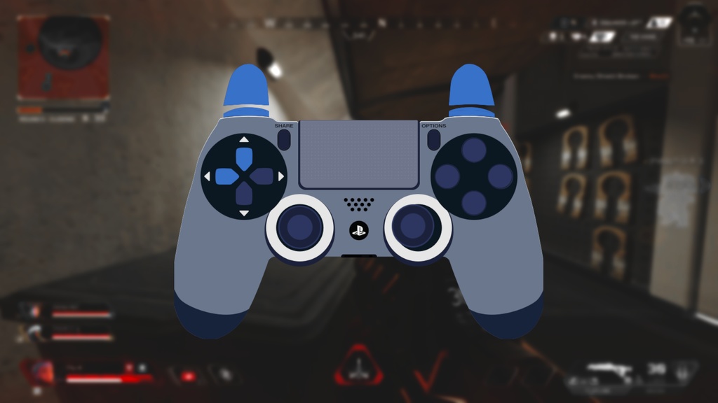 【配信】GamePAD Overlay Dark Blue【オーバーレイ】