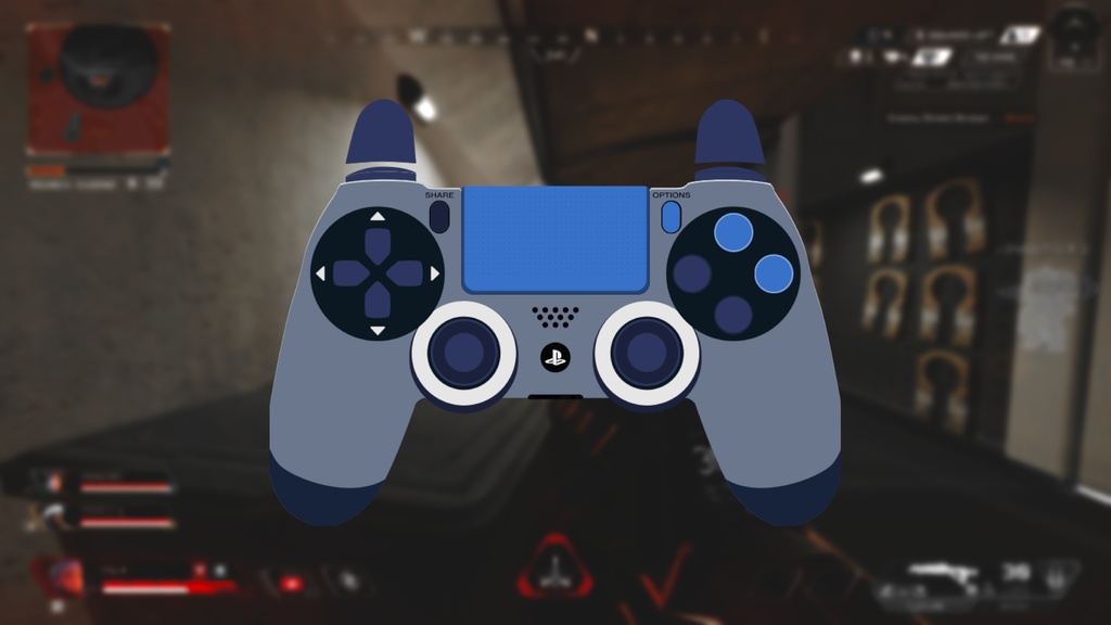 【配信】GamePAD Overlay Dark Blue【オーバーレイ】
