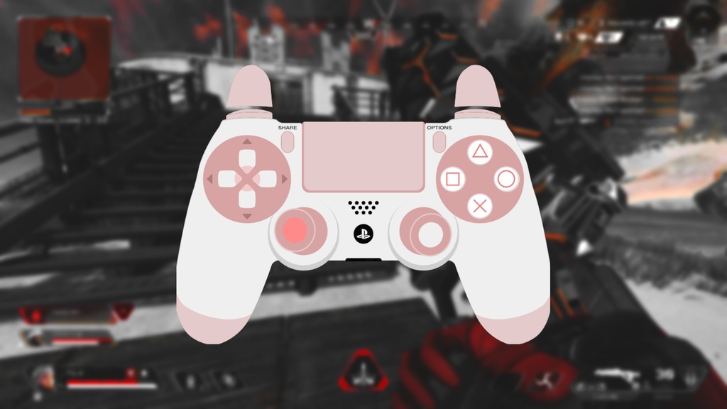 【配信】GamePAD Overlay White Pink【オーバーレイ】