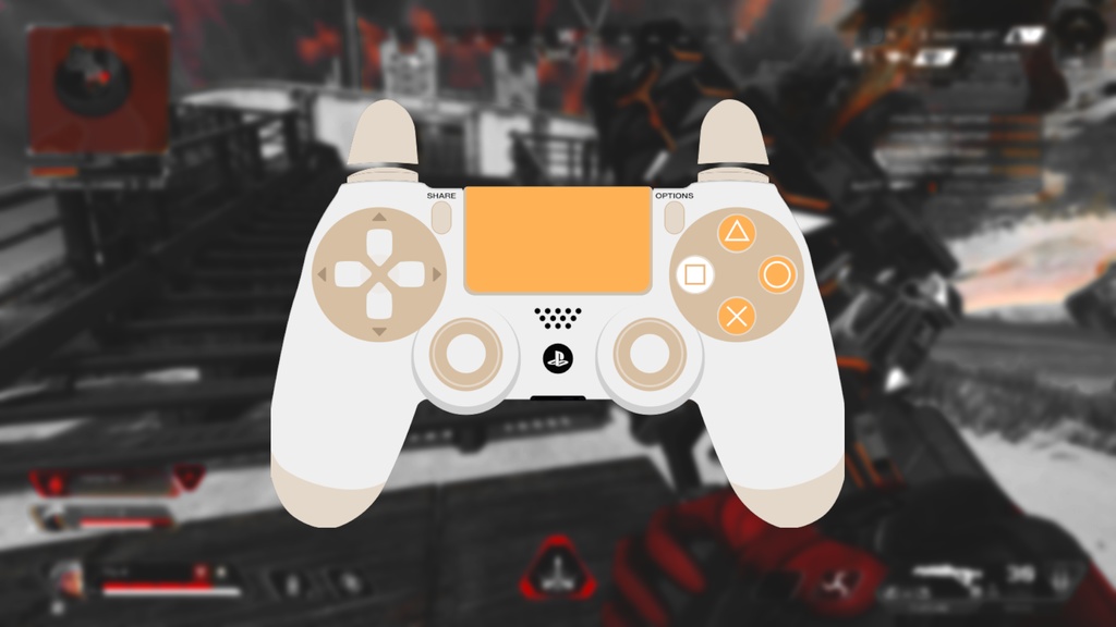 【配信】GamePAD Overlay White Orenge【オーバーレイ】