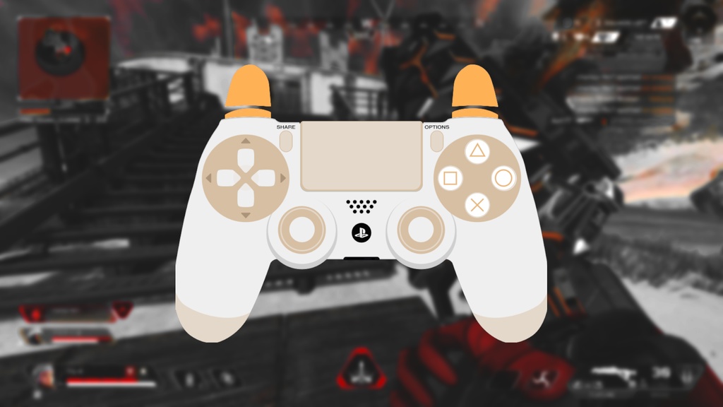 【配信】GamePAD Overlay White Orenge【オーバーレイ】