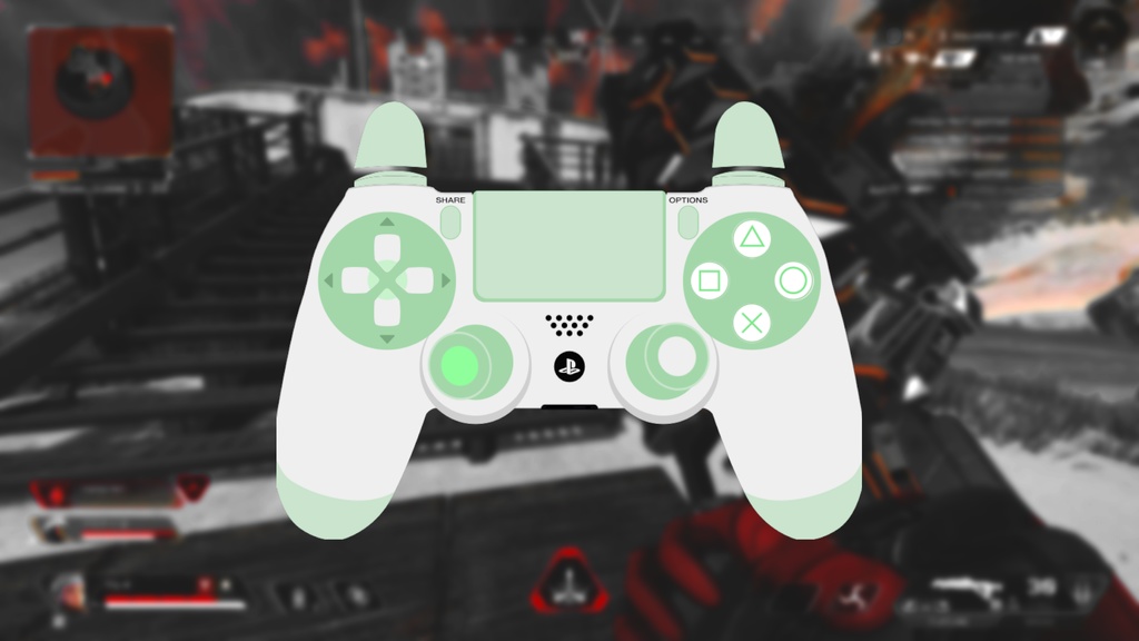 【配信】GamePAD Overlay White Green【オーバーレイ】