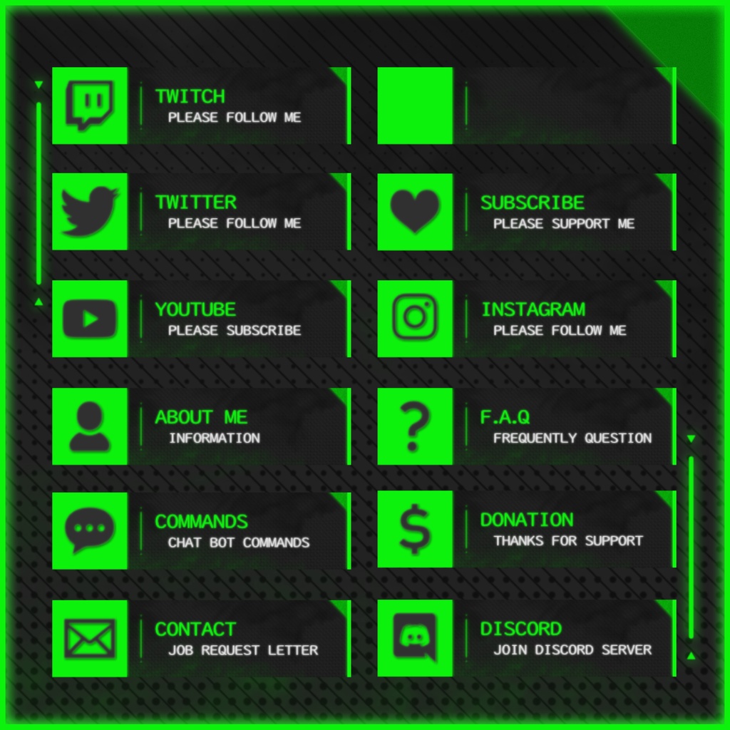 【TwitchPanel】8Color -NEON- ツイッチパネル画像【配信】