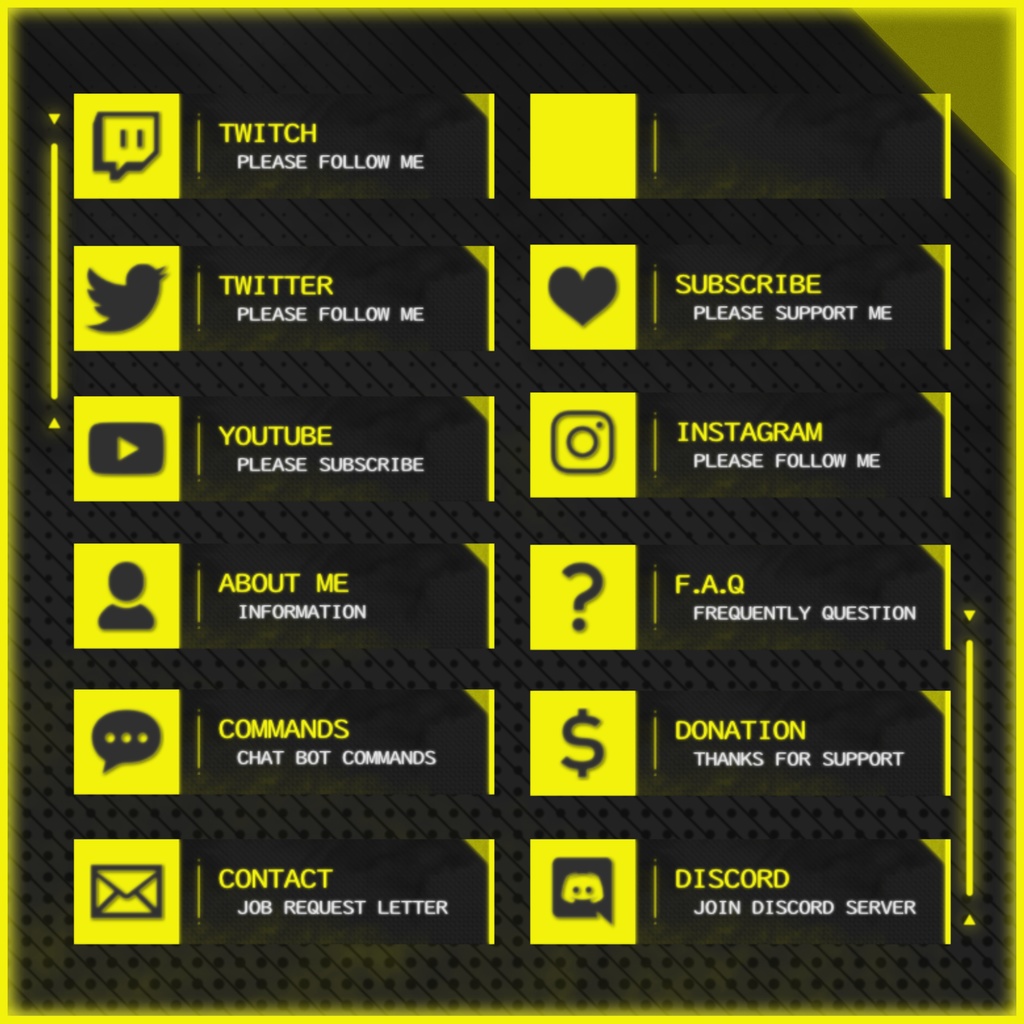 【TwitchPanel】8Color -NEON- ツイッチパネル画像【配信】