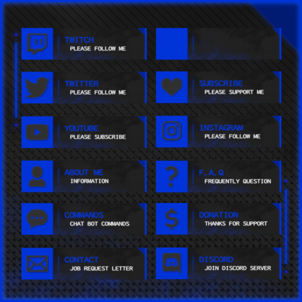 【TwitchPanel】8Color -NEON- ツイッチパネル画像【配信】