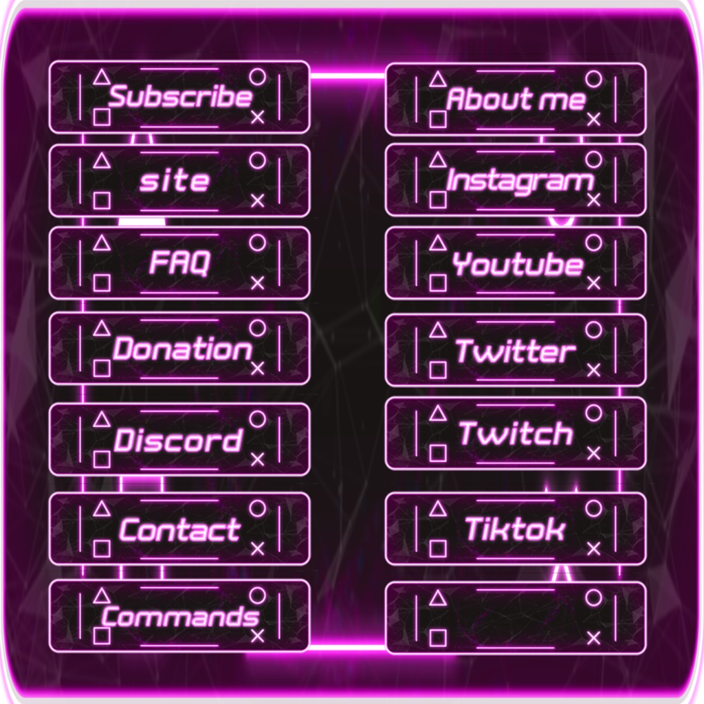 【TwitchPannel】-NeonTubes-ツイッチパネル画像【配信】