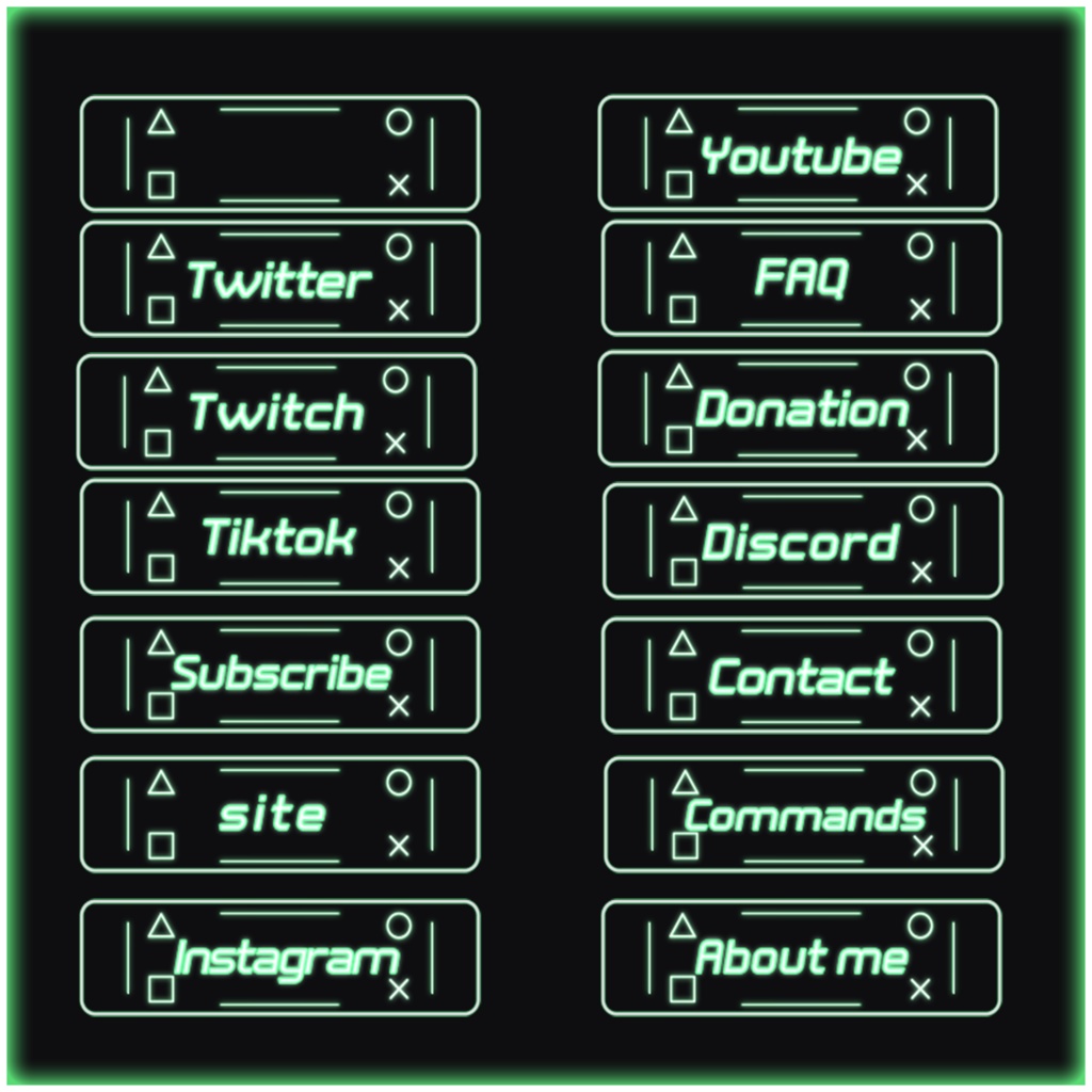 【TwitchPannel】-NeonTubes skeleton-ツイッチパネル画像【配信】