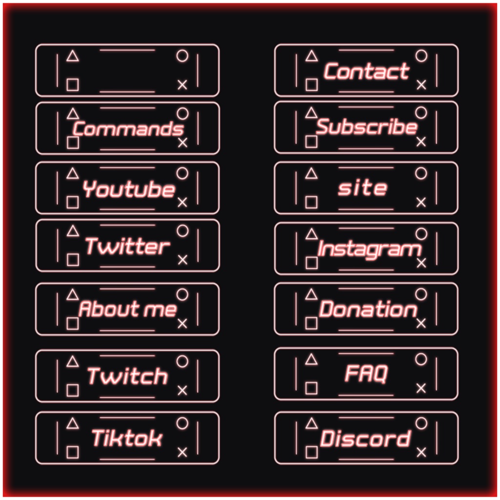 【TwitchPannel】-NeonTubes skeleton-ツイッチパネル画像【配信】