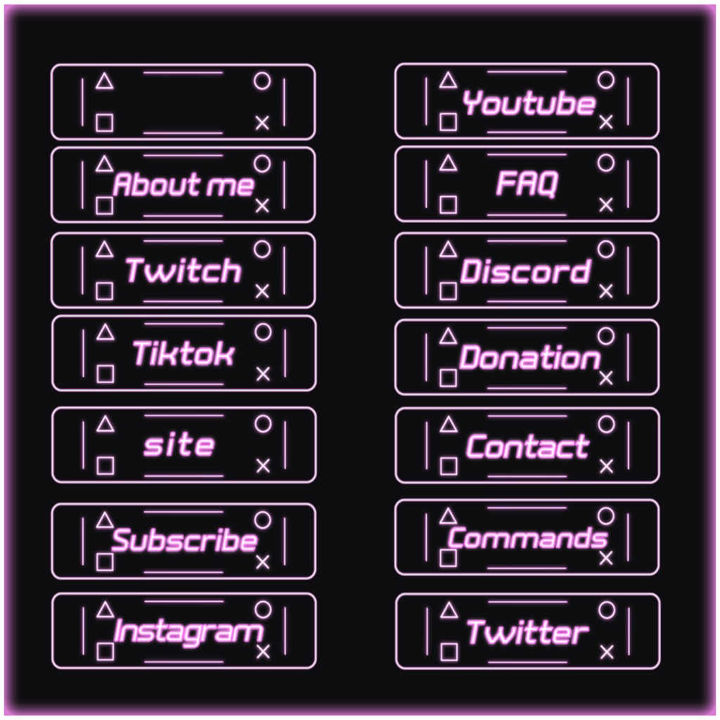 【TwitchPannel】-NeonTubes skeleton-ツイッチパネル画像【配信】