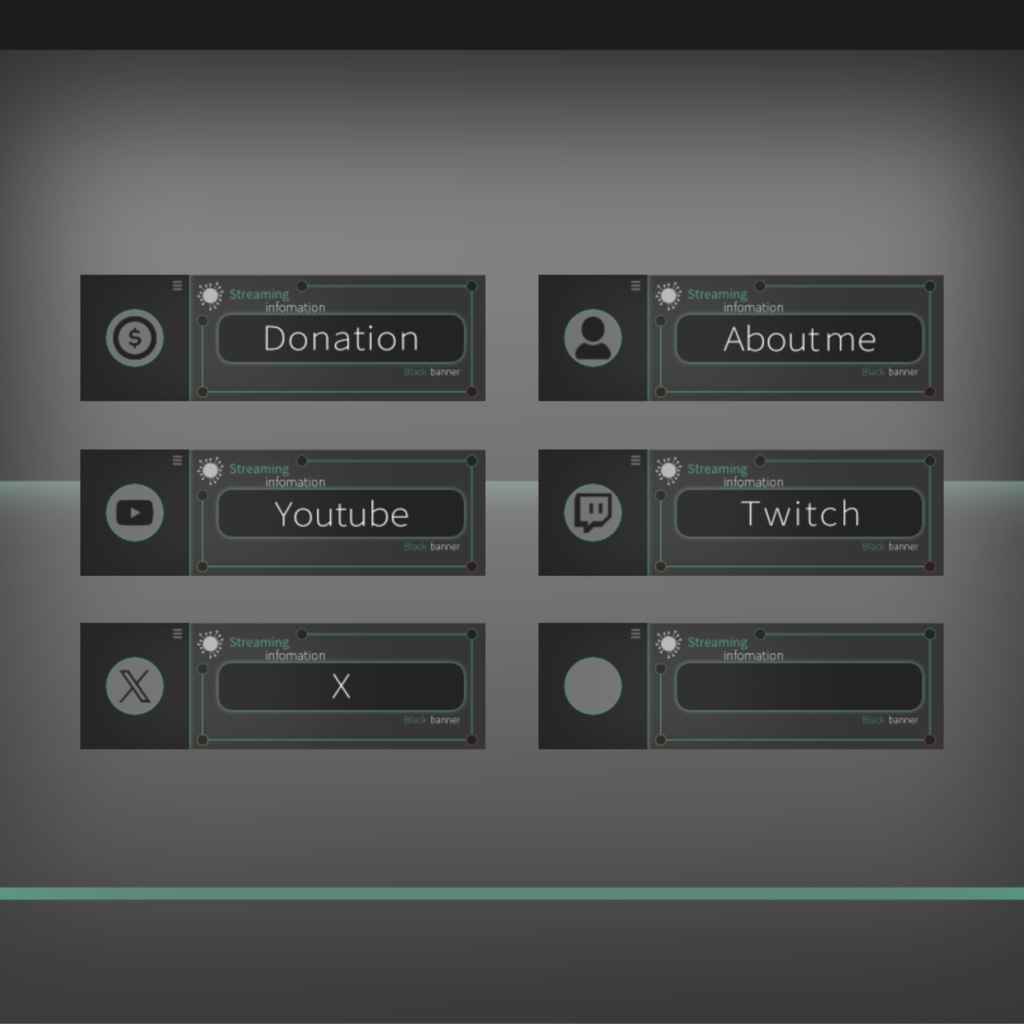 【Twitch Panel】Black banner【配信】