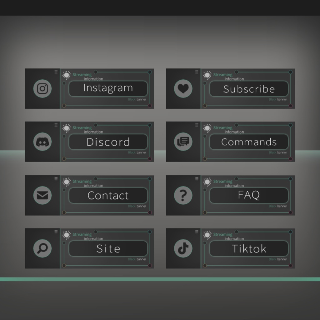 【Twitch Panel】Black banner【配信】