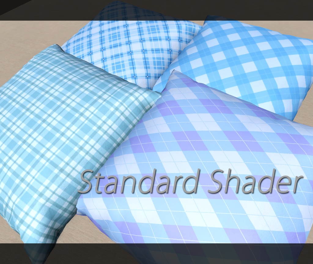 チェック柄スクエアクッション