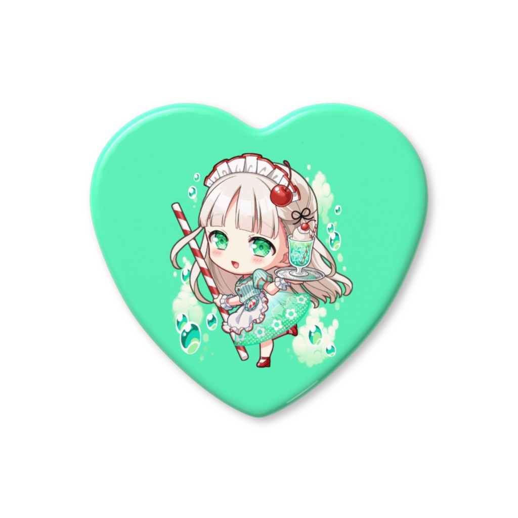 メロンソーダちゃん【ハート缶バッチ】