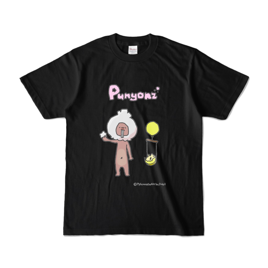 PunyonzTシャツ(Fan-made)黒(カラーTシャツ)