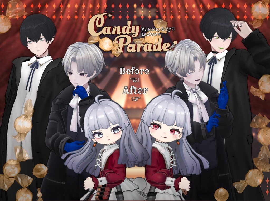 【カルネ対応 & ネヴリー対応 & ハウラ対応】CandyParade Makeup&eye texture