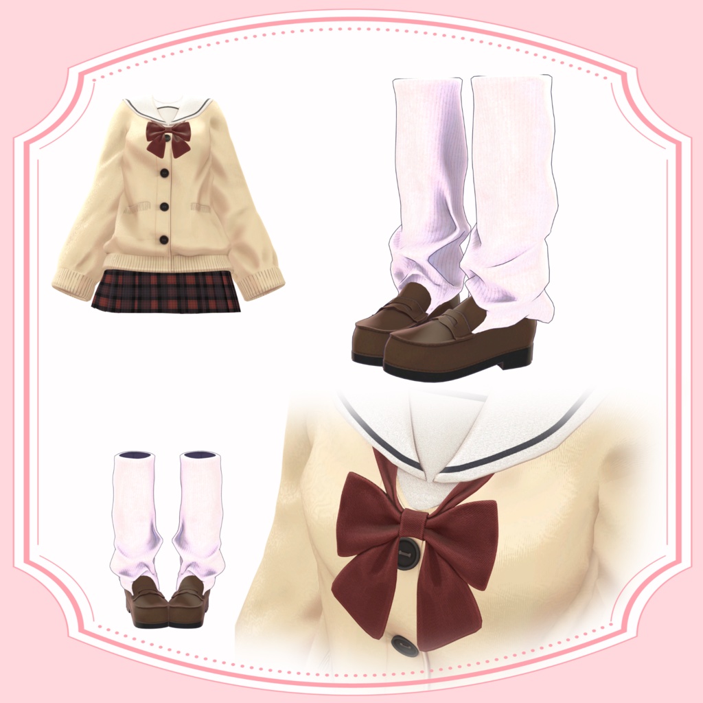 【FREE】6アバター対応 セーラーカーディガン