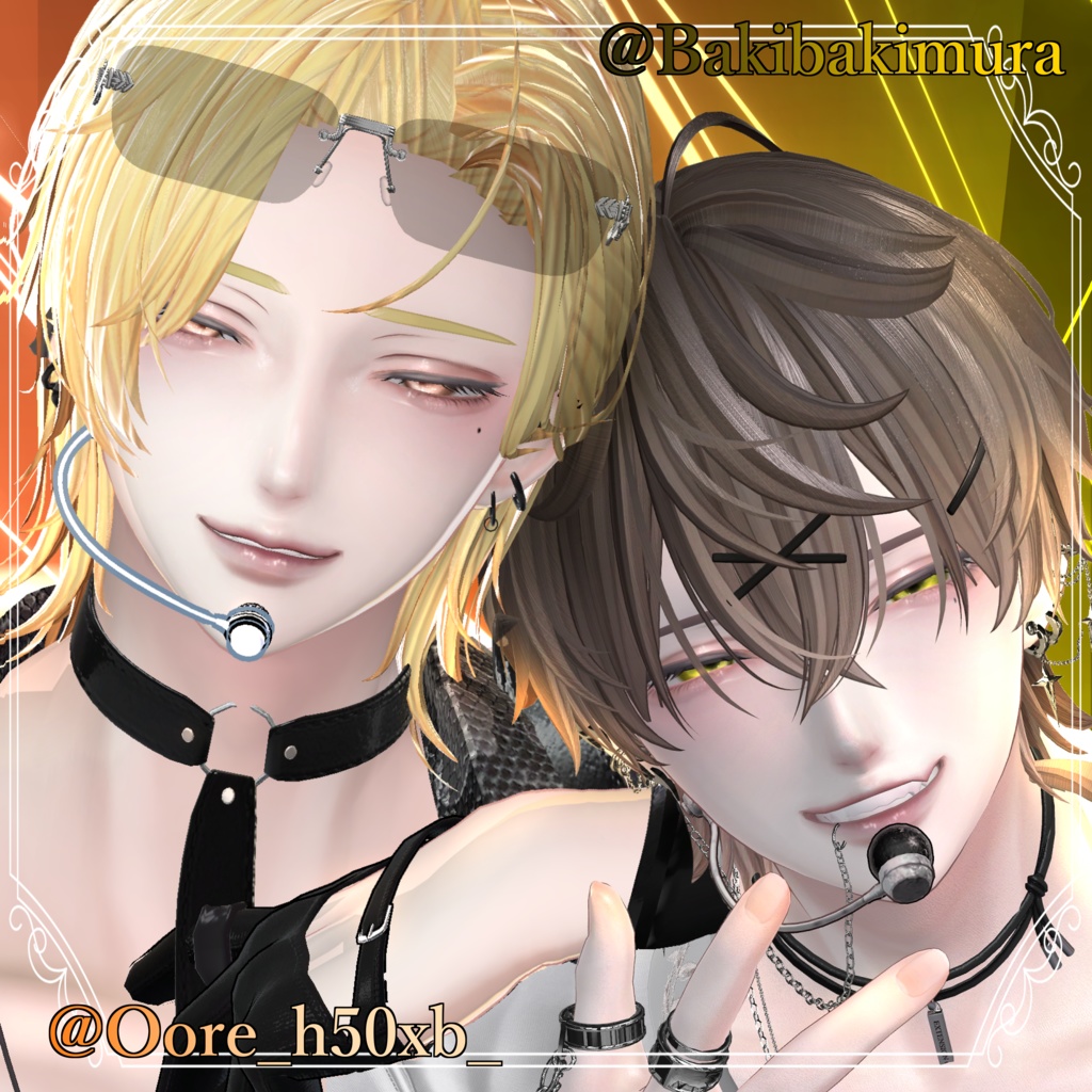 【水瀬対応】Makeup & Eyes texture 60collar +ペア用pose アイドルメイク