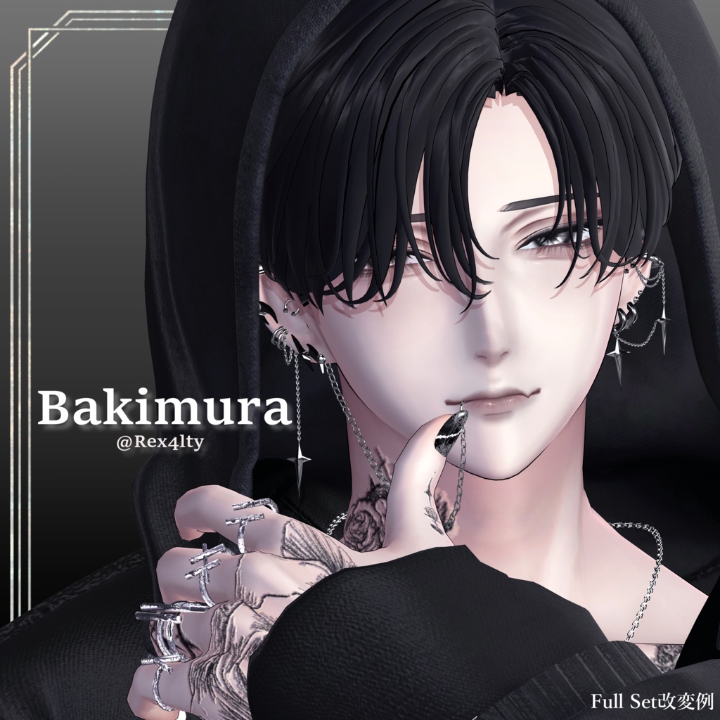 【水瀬 狛乃 怜 斑霞 対応】Makeup & Eyes texture 10collar+Ring Set 束縛メイク