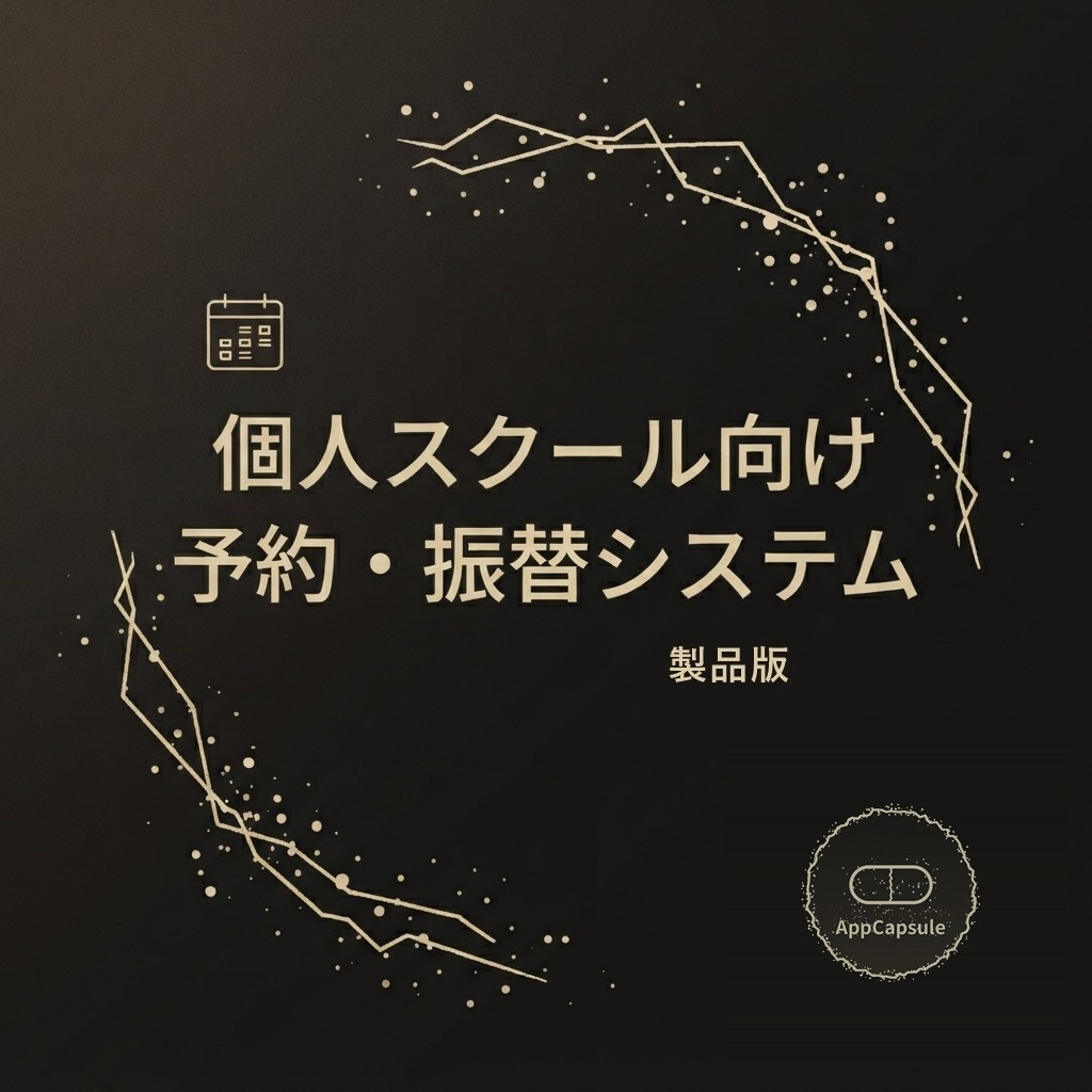 個人スクール向け 予約システム （家庭教師・ピアノ教室・パーソナルジム） GAS Webアプリ 製品版