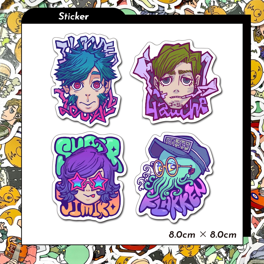 GRAFFITI GANMEN STICKER [8cm×8cm]