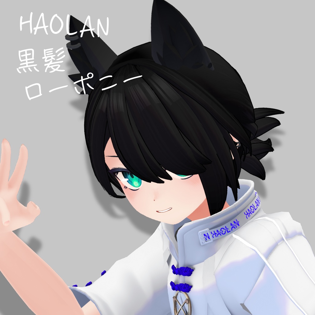 【ハオラン対応】黒髪ローポニー