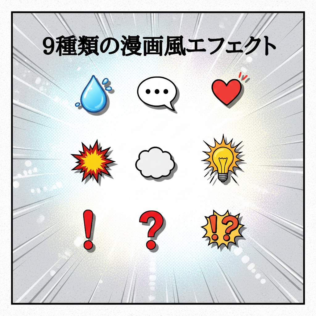 【VRChat向け】9種類の漫画風エフェクト