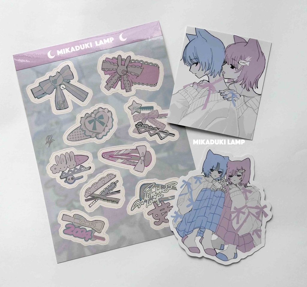 　「ねこ&ヘアピン」シールセット 