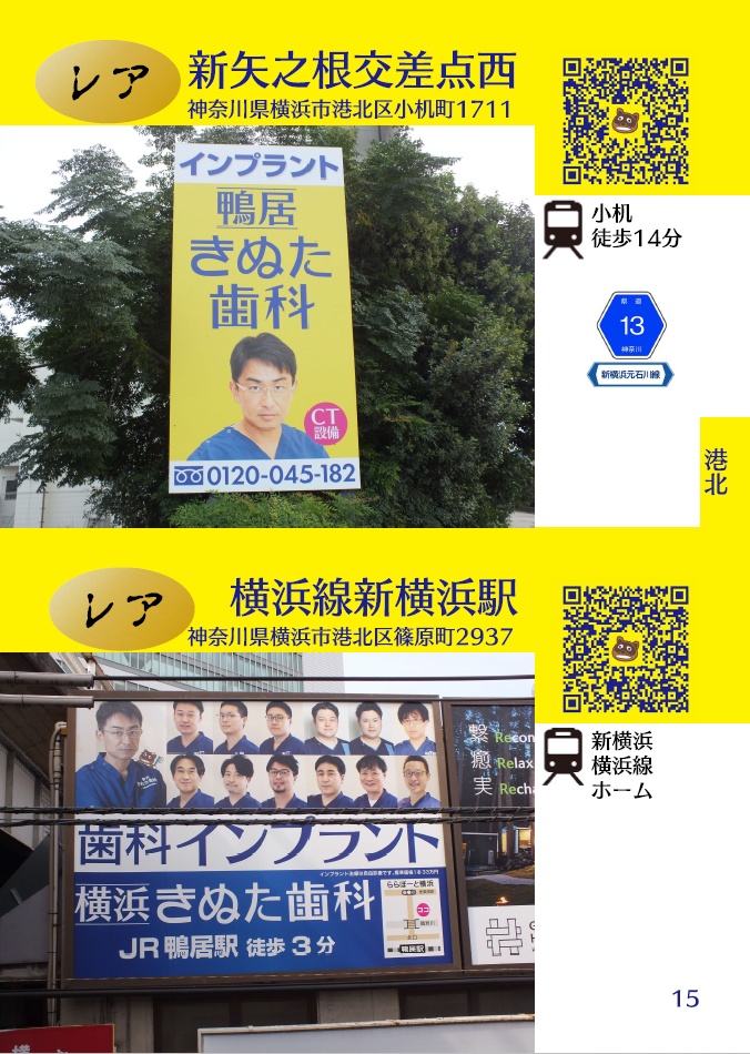 【匿名配送(ゆうパケットポスト)】横浜きぬた歯科看板 完全攻略マップ