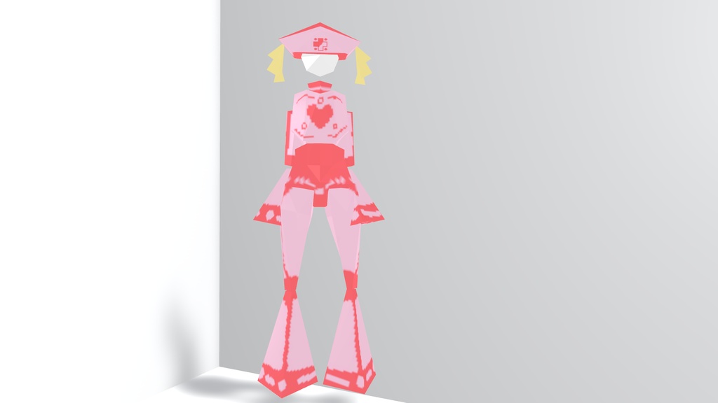 【浮遊ダッシュ版】ナース風メカ L2【△256版】【VRChat想定3Dモデル】