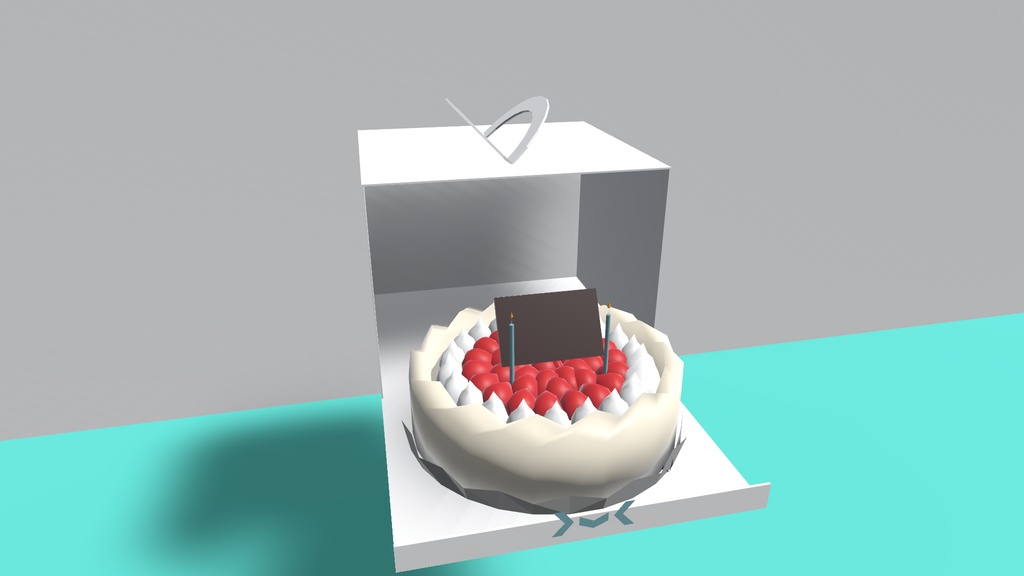 【無料】誕生日ホールケーキ　物体アバター『ケーキ箱』【VRC想定３Dアバターモデル】