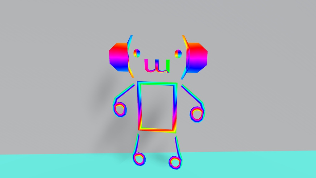【VRC想定3Dモデル】『(・ω・)』マテリアルエラー猿 - とげだしのお店 - 4/4