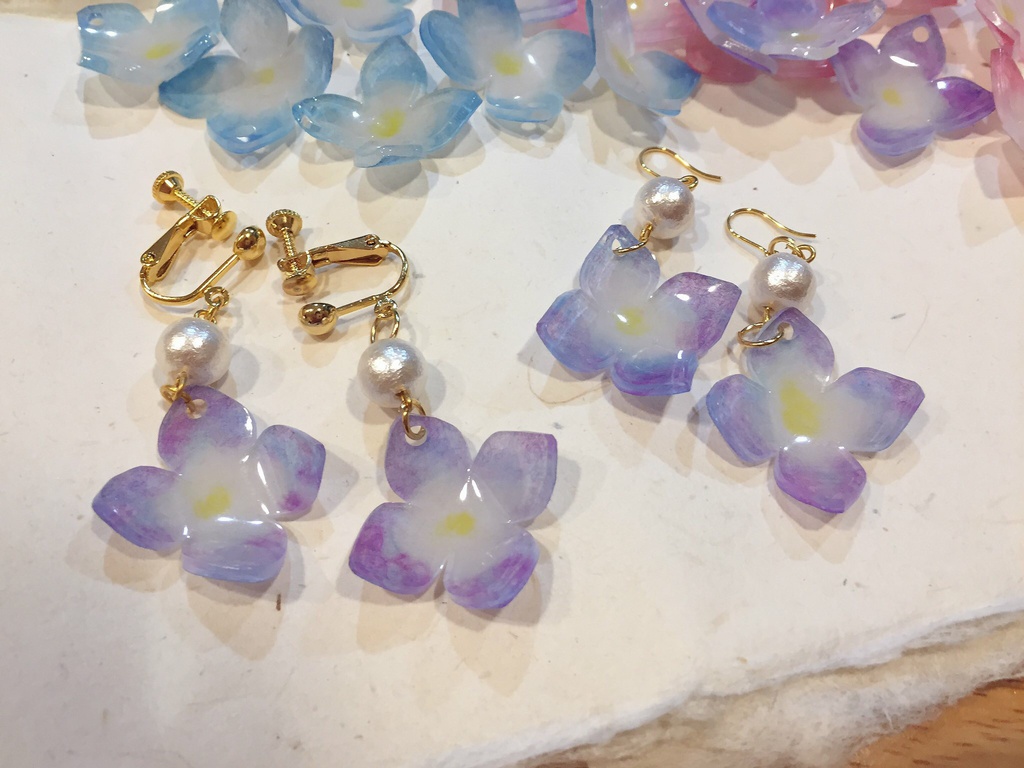 紫陽花 イヤリング ピアス Yes Sir Booth