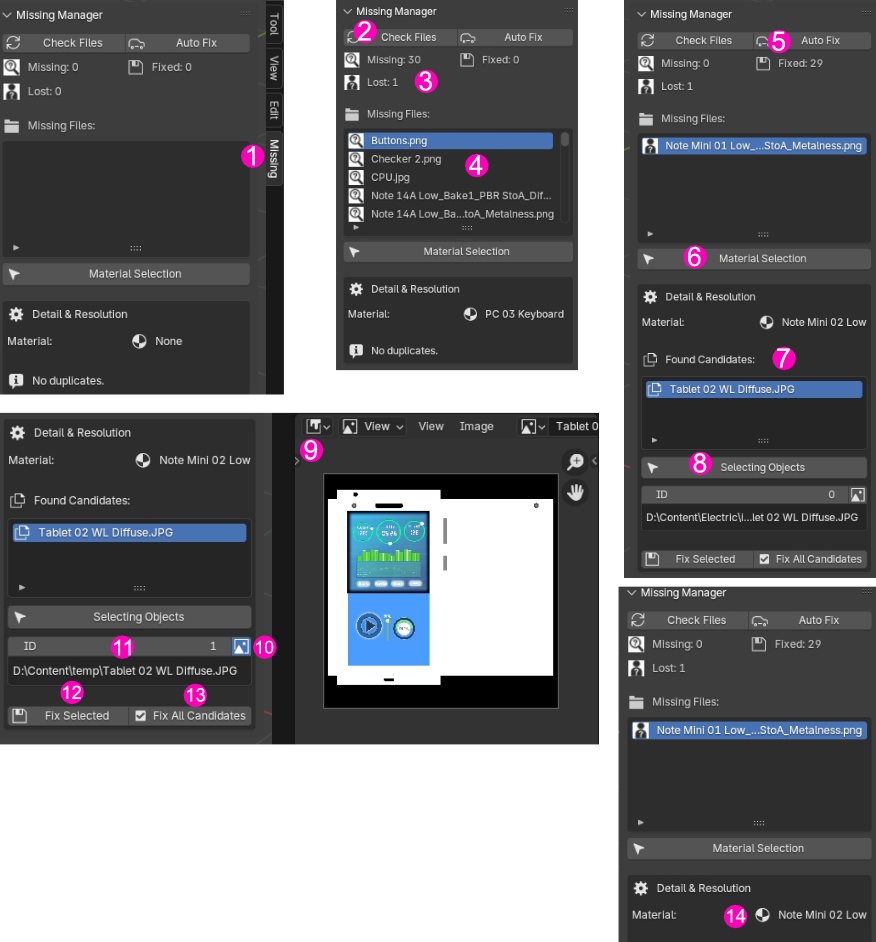【Blender】missing manage【Addon】