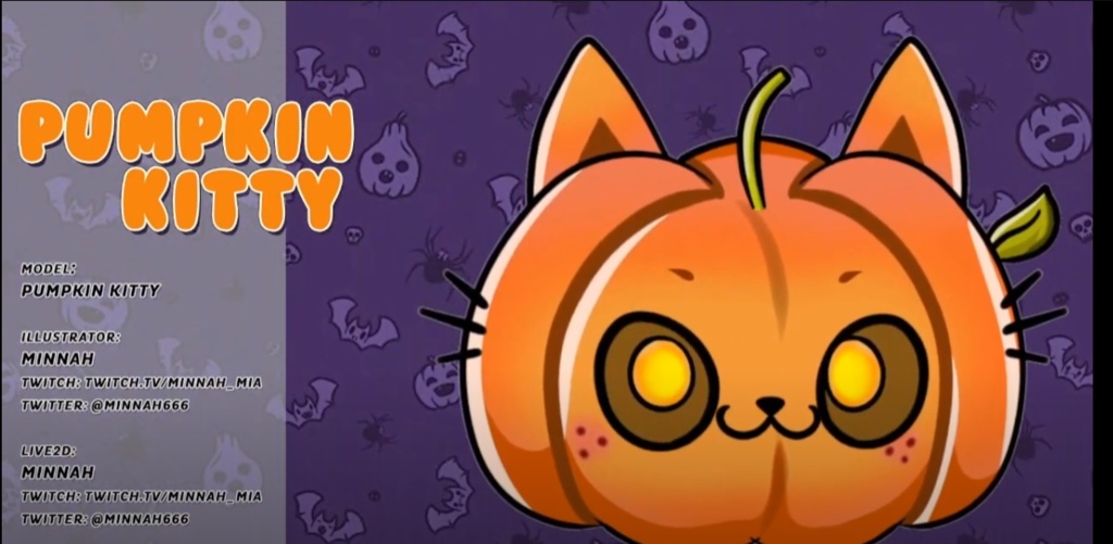 【Live2D】【VTS】Pumpkin Kitty (Angry, Sad emotion) FREE